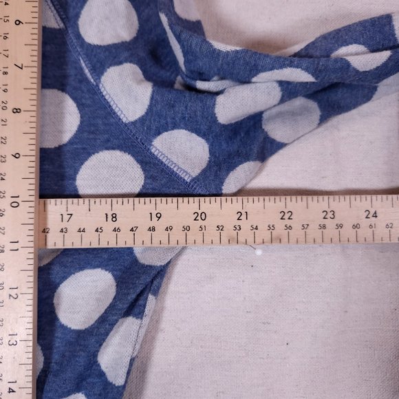 Betabrand Blue Polka Dot Cowl Neck Pullover Tunic Hoodie Large Made in USA - Picture 4 of 16